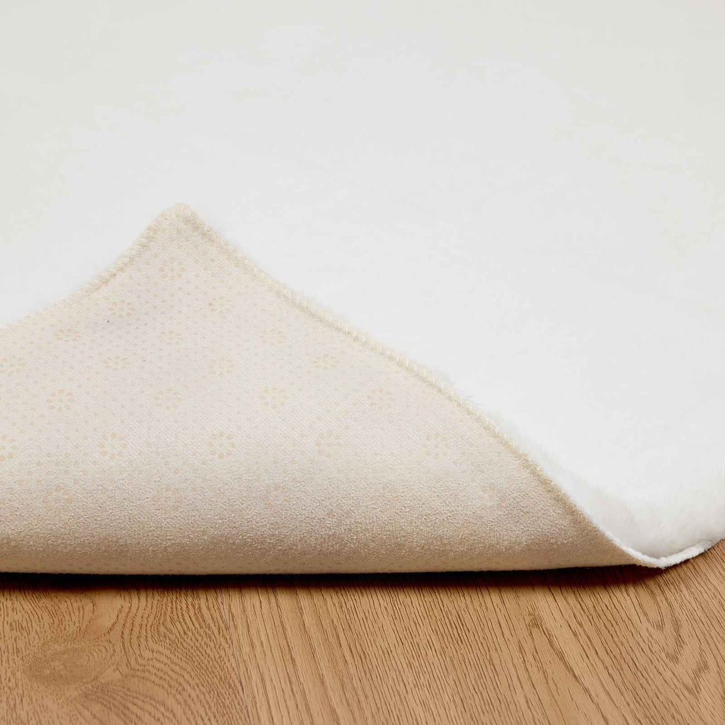 Tappeto antiscivolo in sintetica di coniglio OLITE Bianco