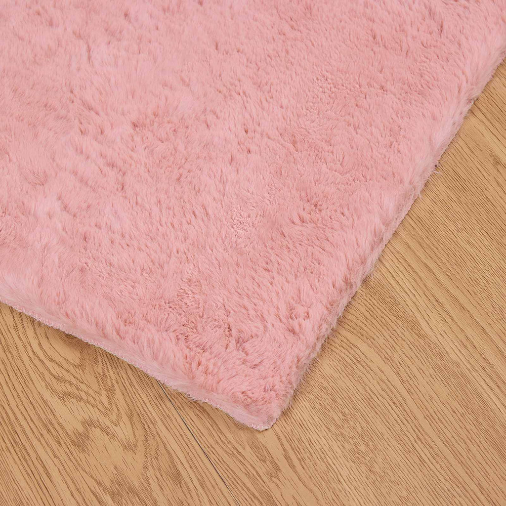 Tappeto antiscivolo in sintetica di coniglio OLITE Rosa