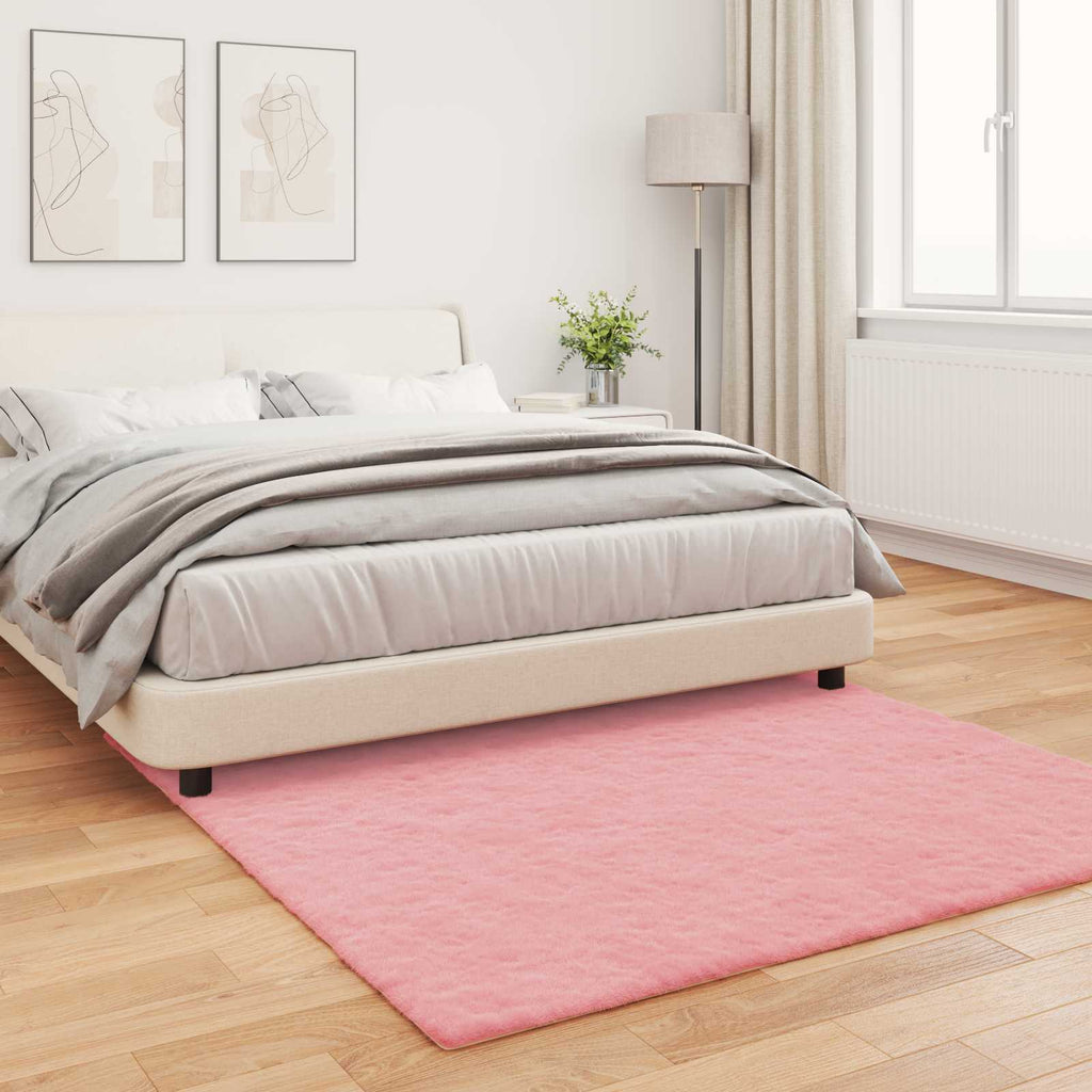 Tappeto antiscivolo in sintetica di coniglio OLITE Rosa