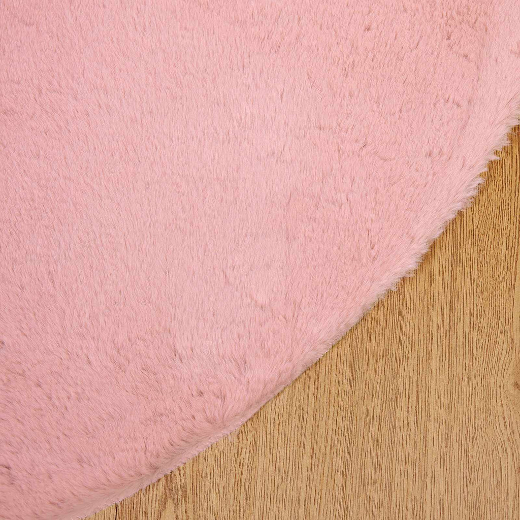 Tappeto antiscivolo in sintetica di coniglio OLITE Rosa Ø 80 cm