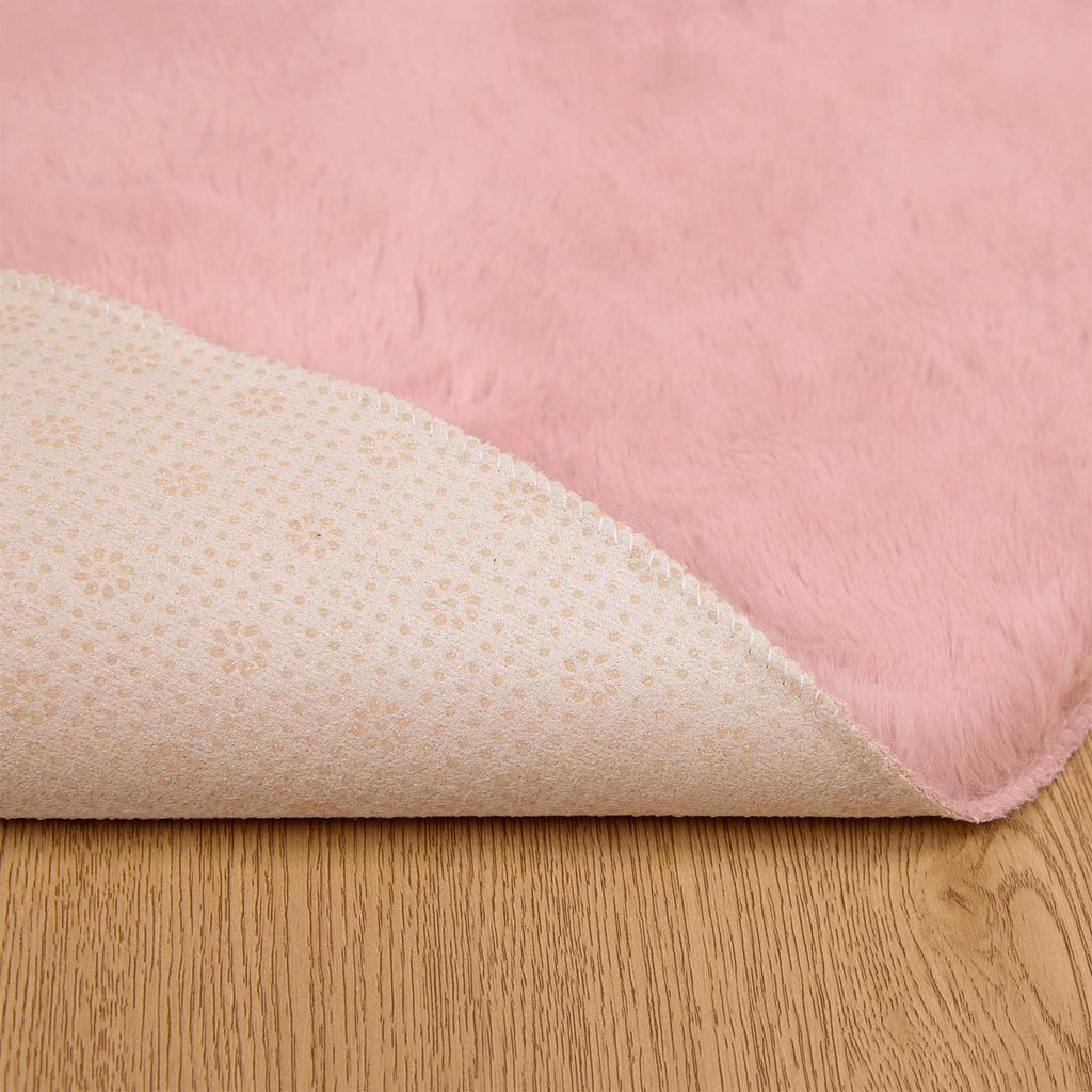 Tappeto antiscivolo in sintetica di coniglio OLITE Rosa Ø 80 cm