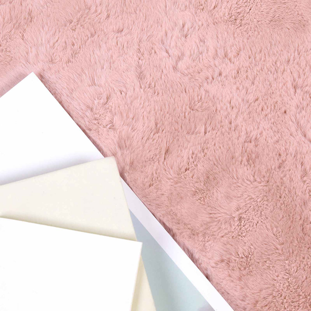 Tappeto antiscivolo in sintetica di coniglio OLITE Rosa Ø 80 cm