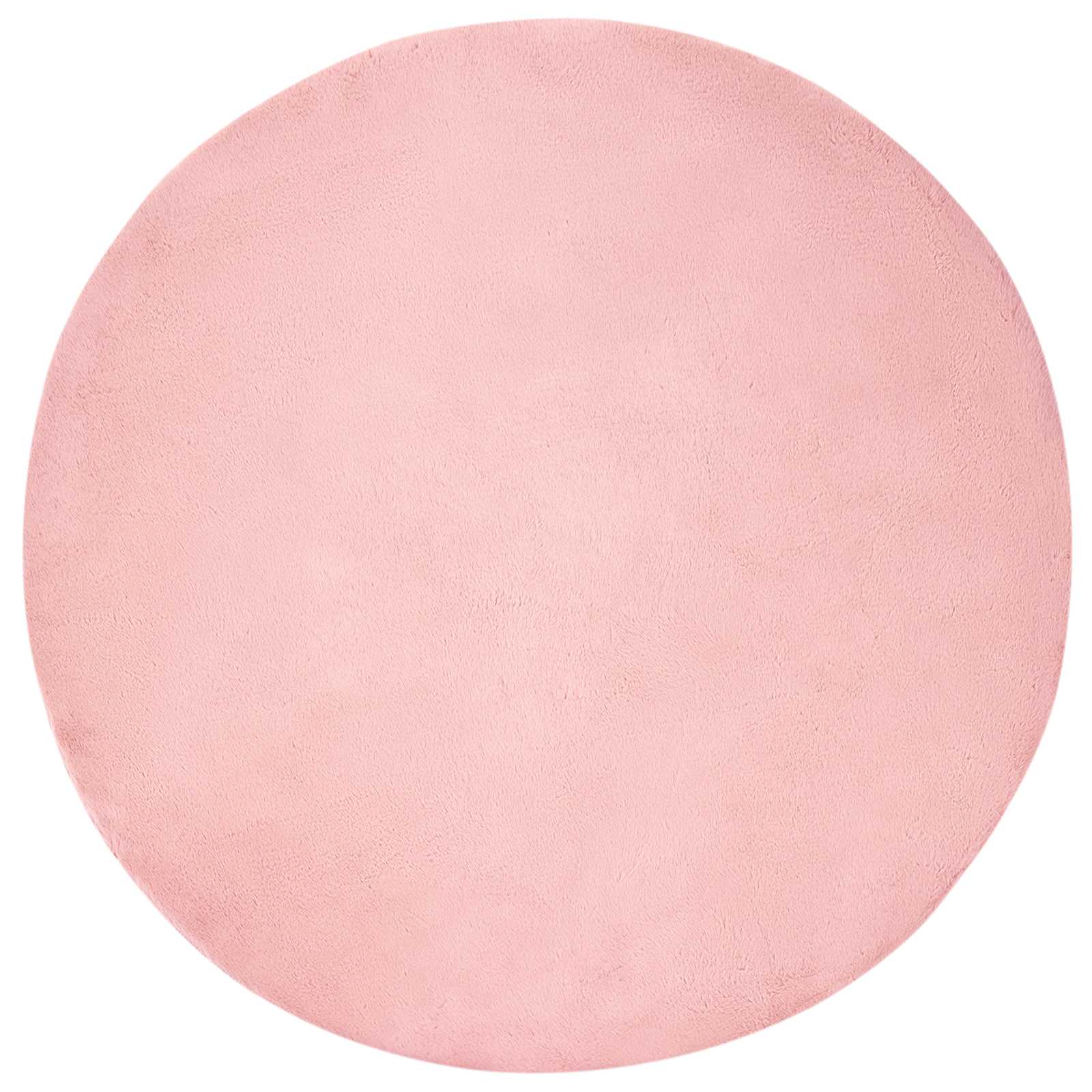 Tappeto antiscivolo in sintetica di coniglio OLITE Rosa Ø 80 cm
