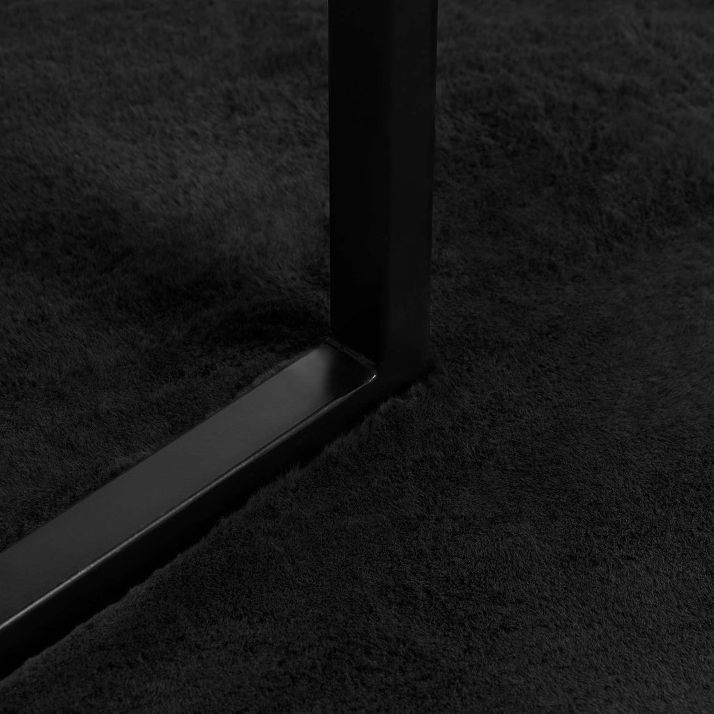 Tappeto antiscivolo in sintetica di coniglio OLITE Nero Ø 80 cm