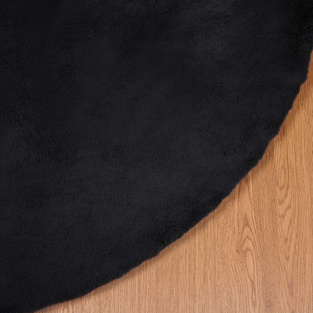 Tappeto antiscivolo in sintetica di coniglio OLITE Nero Ø 80 cm