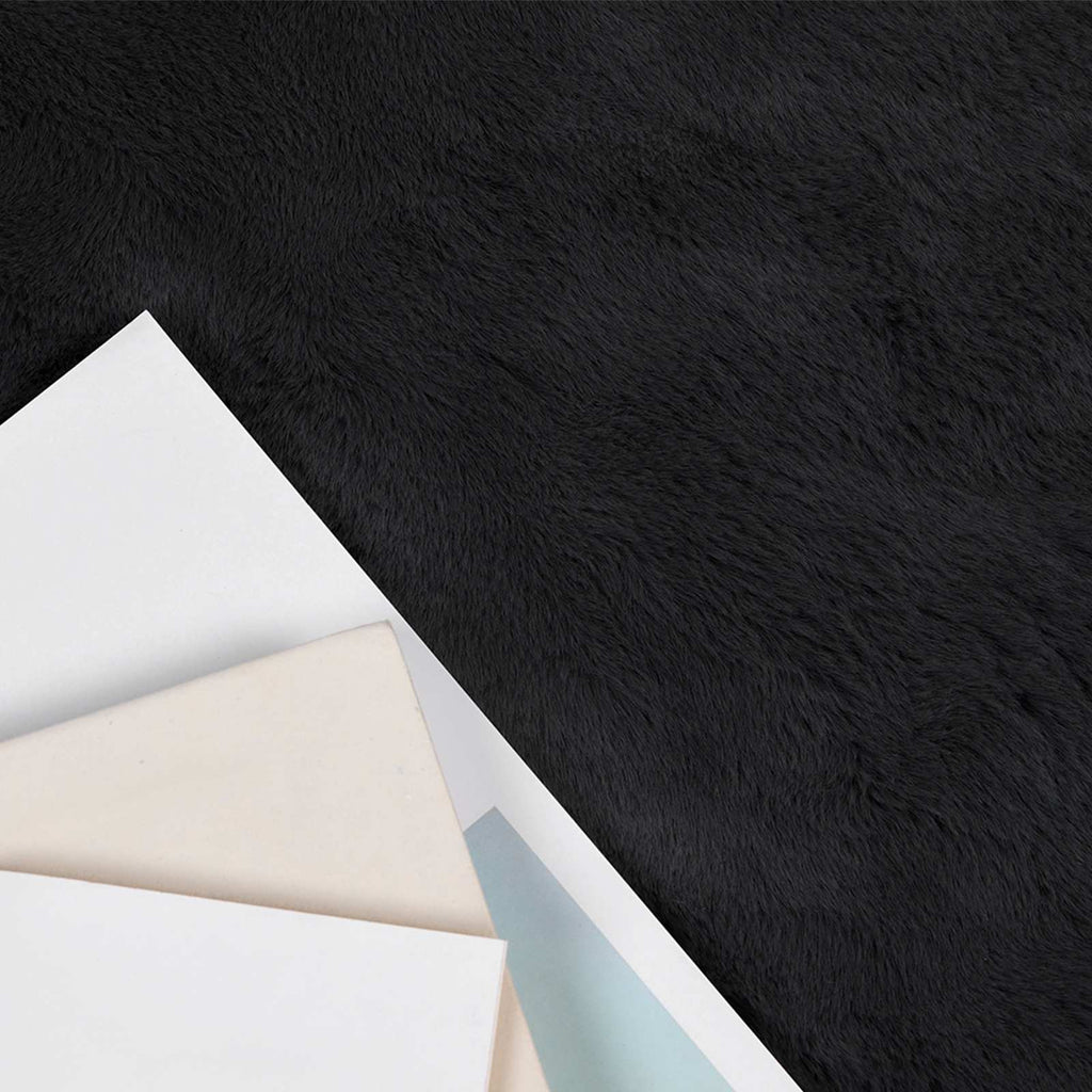 Tappeto antiscivolo in sintetica di coniglio OLITE Nero Ø 80 cm