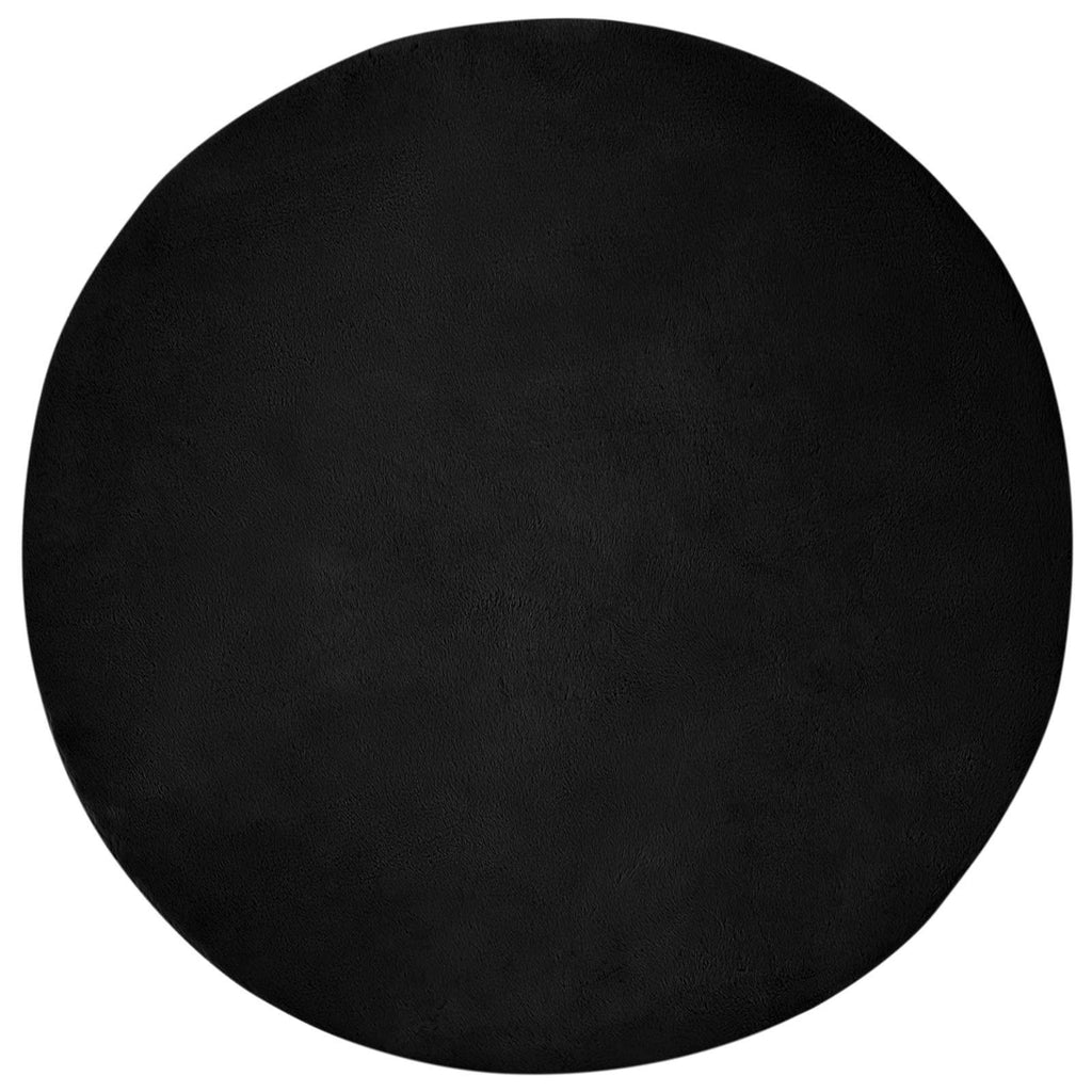 Tappeto antiscivolo in sintetica di coniglio OLITE Nero Ø 80 cm