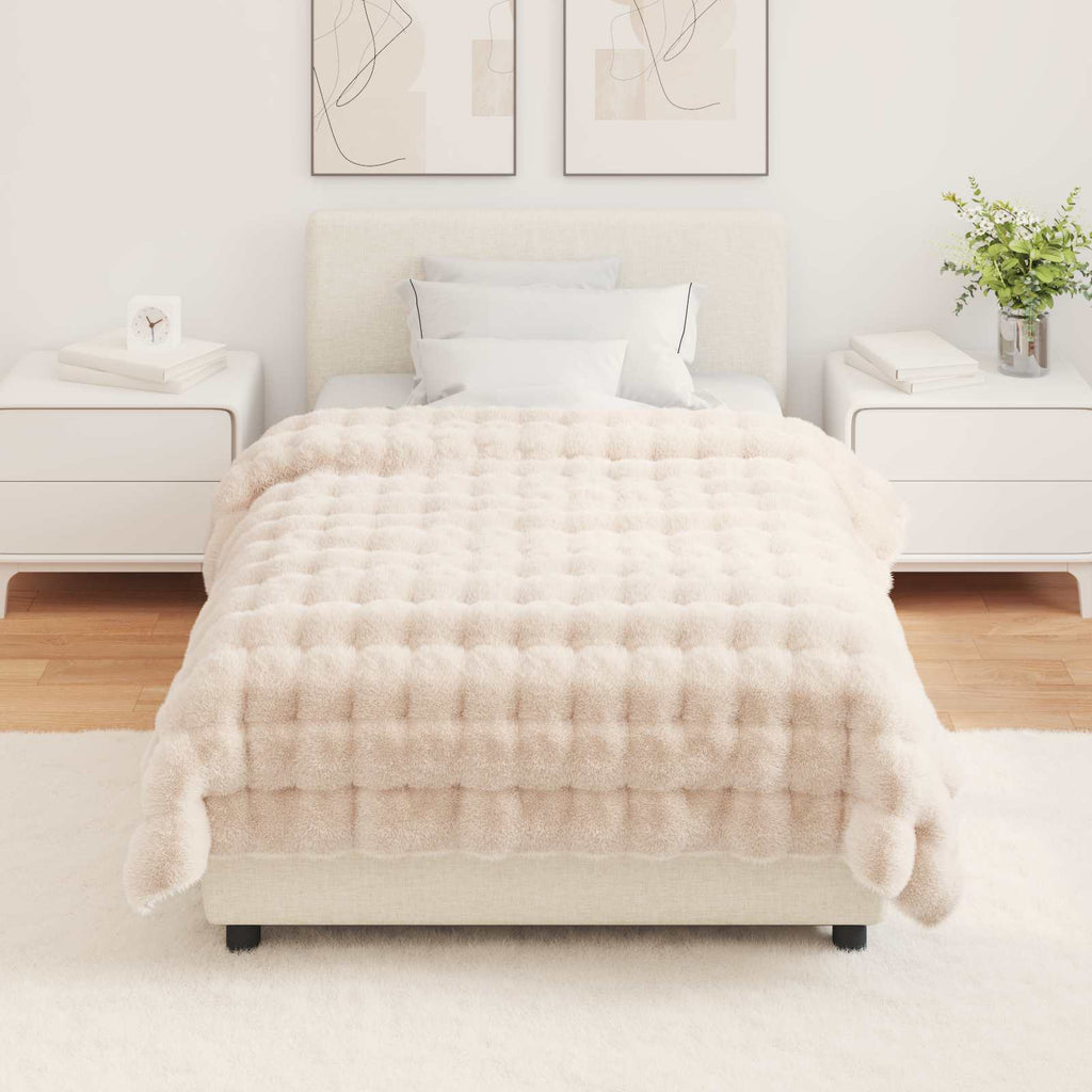 Coperta antiscivolo in sintetica di coniglio Olite Beige