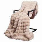 Coperta antiscivolo in sintetica di coniglio Olite Beige
