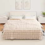 Coperta antiscivolo in sintetica di coniglio Olite Beige