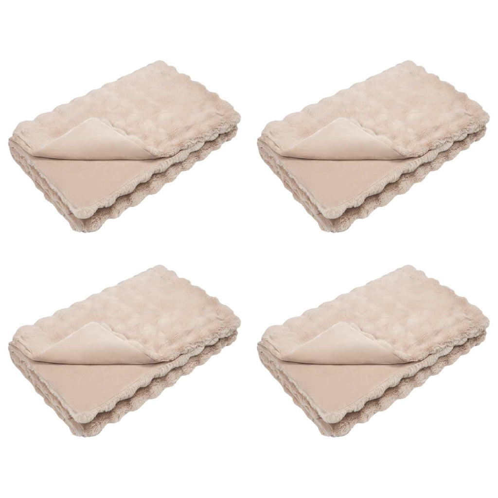 Coperta antiscivolo in sintetica di coniglio Olite 4 pcs Beige