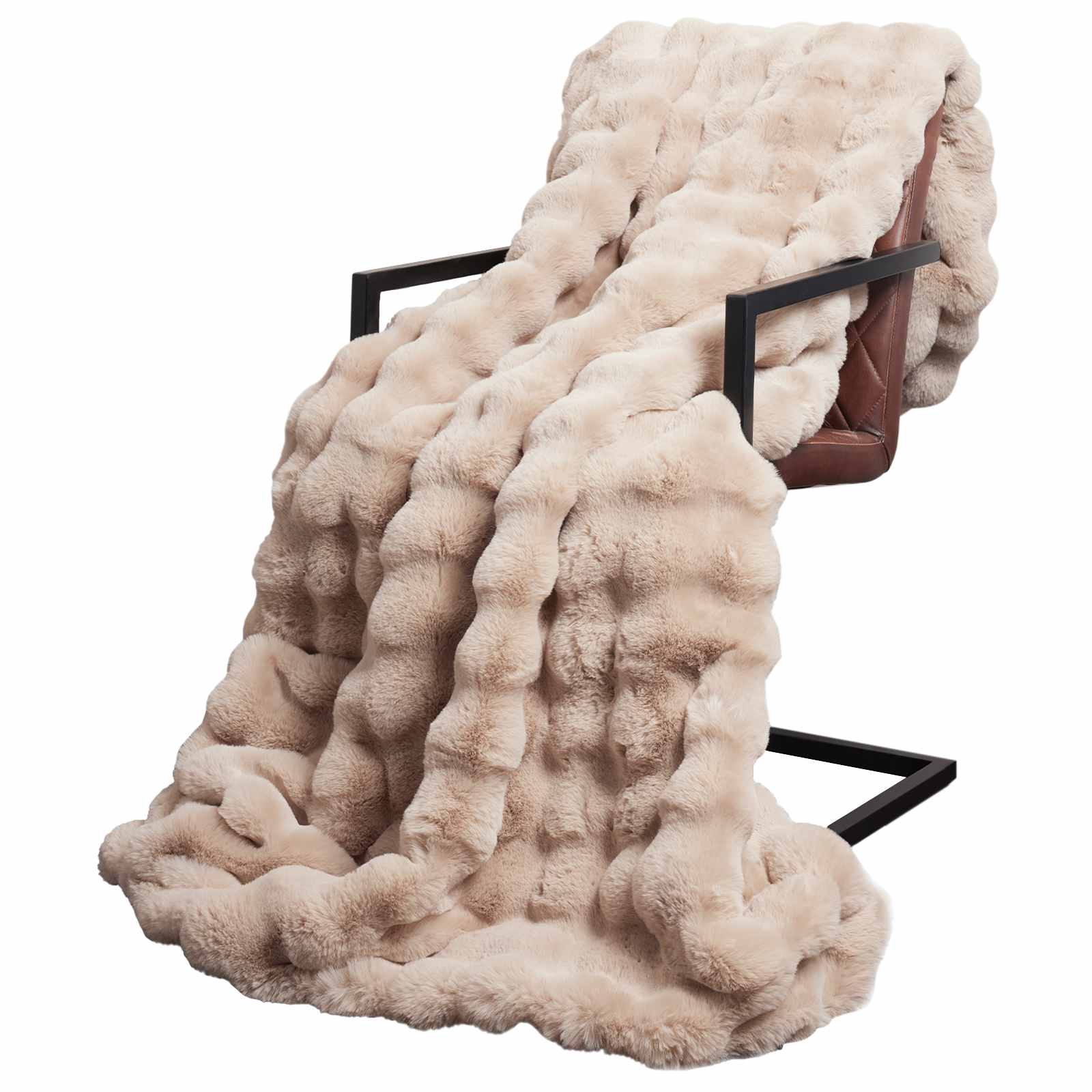Coperta antiscivolo in sintetica di coniglio Olite 4 pcs Beige
