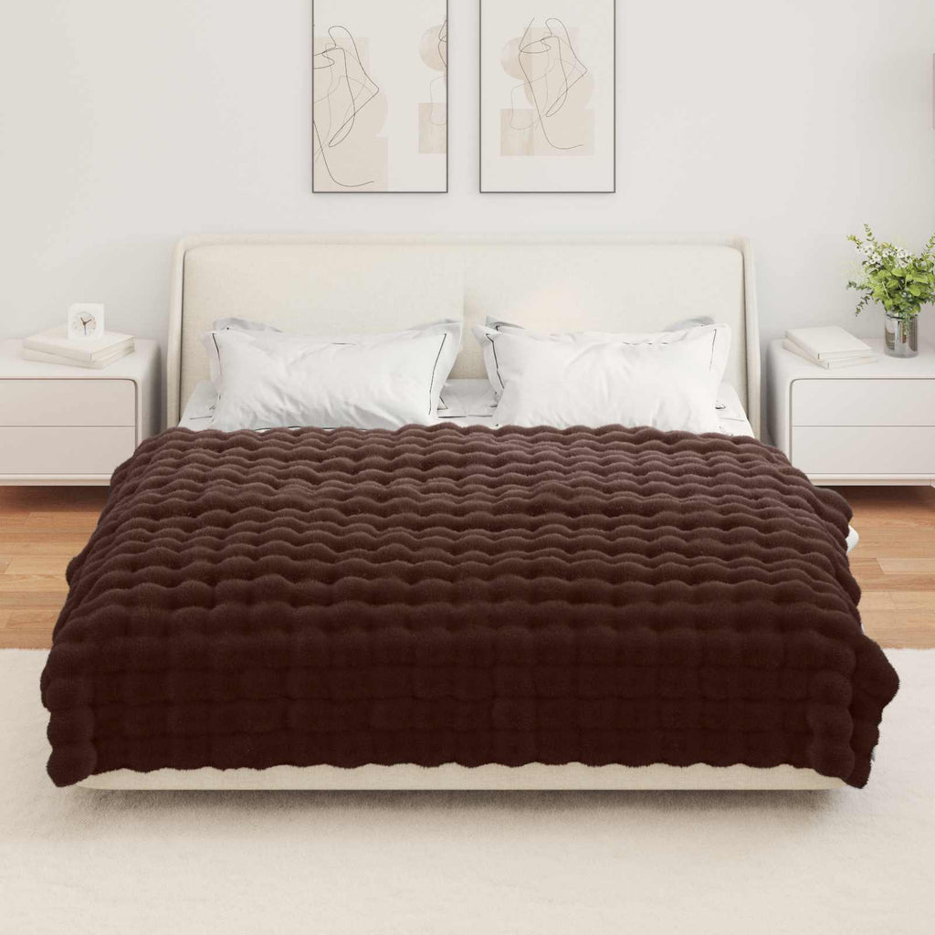 Coperta antiscivolo in sintetica di coniglio Olite Cammello