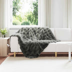 Coperta antiscivolo in sintetica di coniglio Olite Grigio Scuro