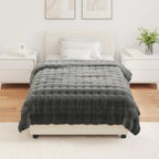 Coperta antiscivolo in sintetica di coniglio Olite Grigio Scuro