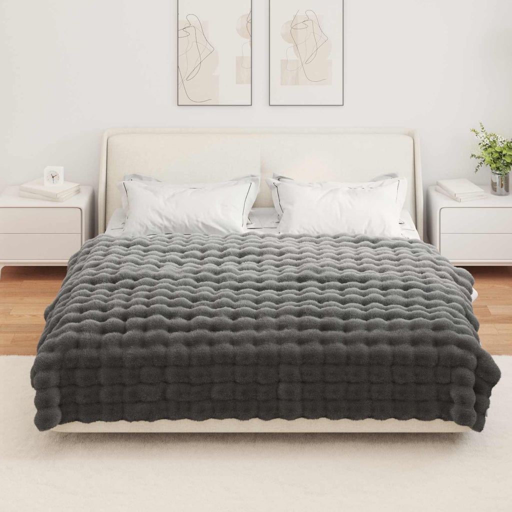 Coperta antiscivolo in sintetica di coniglio Olite Grigio Scuro