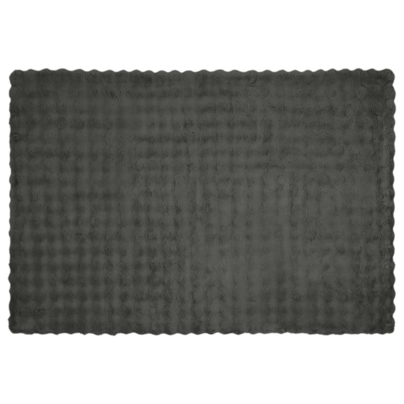 Coperta antiscivolo in sintetica di coniglio Olite Grigio Scuro