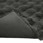 Coperta antiscivolo in sintetica di coniglio Olite Grigio Scuro