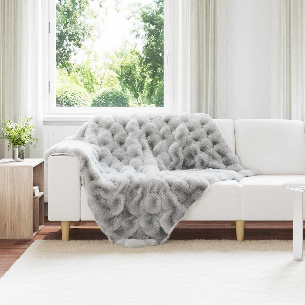 Coperta antiscivolo in sintetica di coniglio Olite Grigio