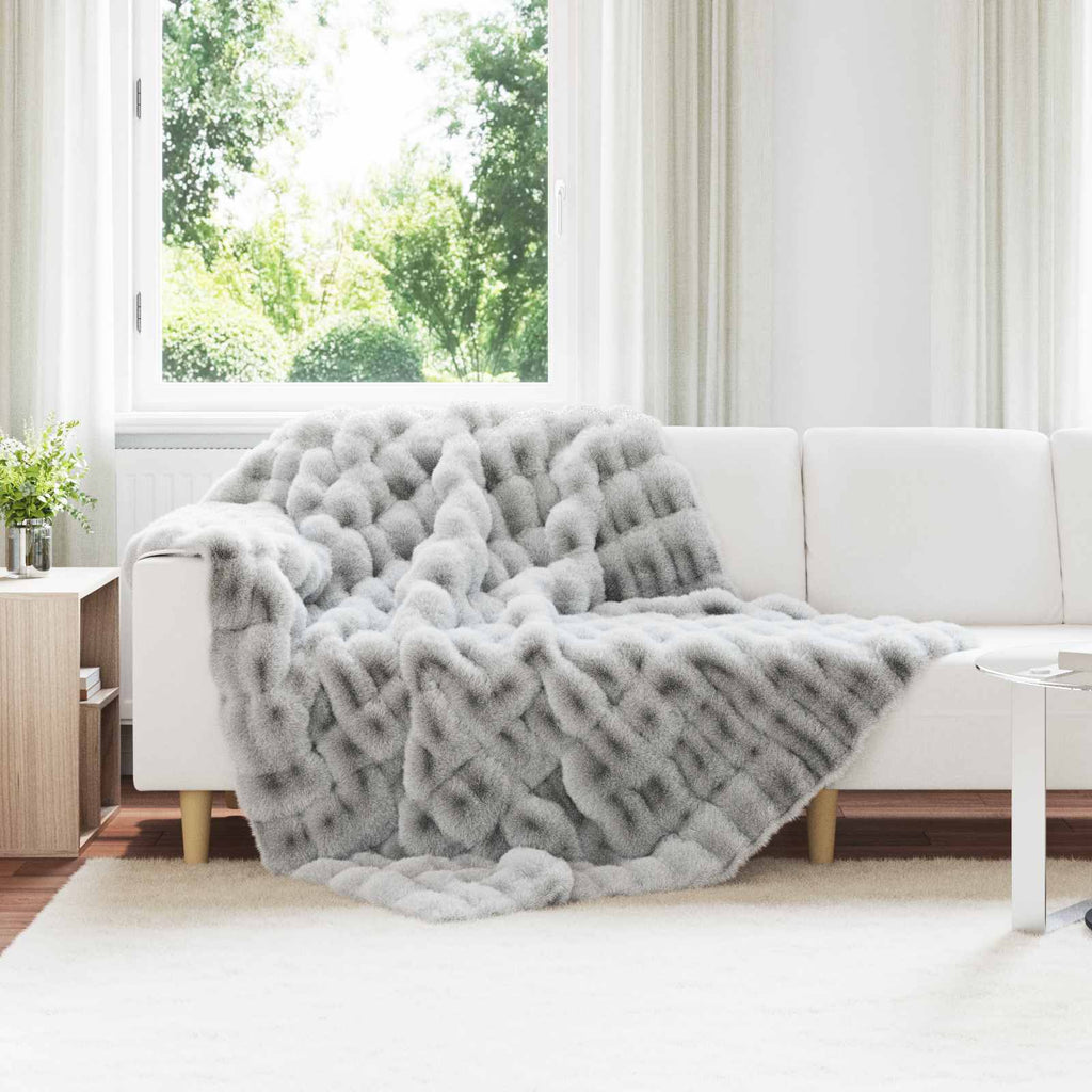 Coperta antiscivolo in sintetica di coniglio Olite Grigio
