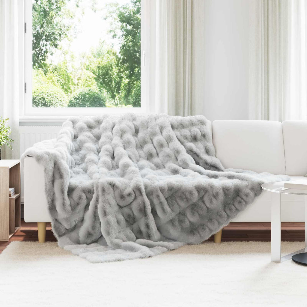 Coperta antiscivolo in sintetica di coniglio Olite Grigio