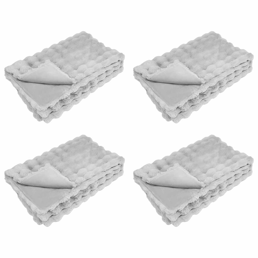Coperta antiscivolo in sintetica di coniglio Olite 4 pcs Grigio