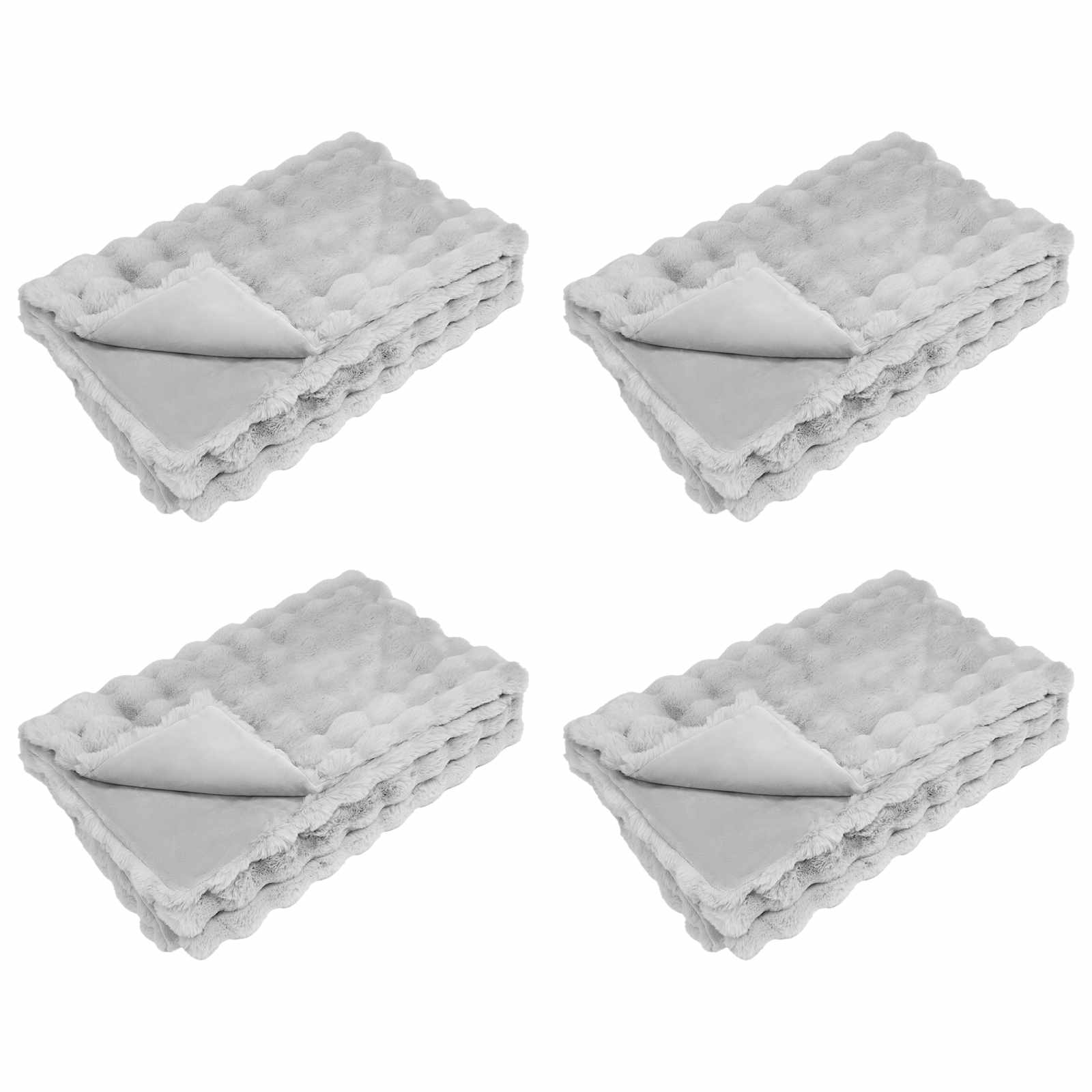 Coperta antiscivolo in sintetica di coniglio Olite 4 pcs Grigio