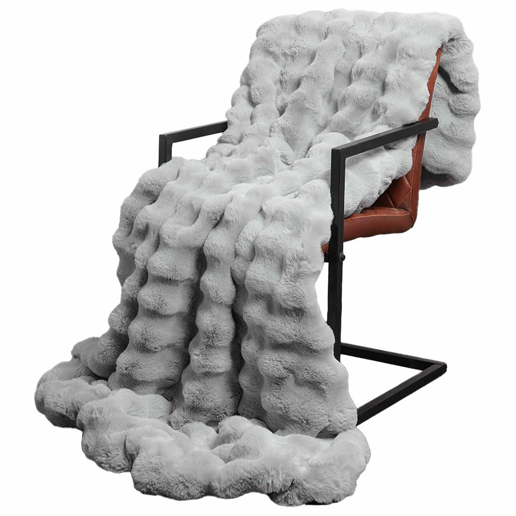 Coperta antiscivolo in sintetica di coniglio Olite 4 pcs Grigio