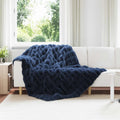 Coperta antiscivolo in sintetica di coniglio Olite Blu Marino
