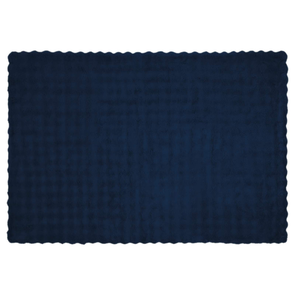 Coperta antiscivolo in sintetica di coniglio Olite Blu Marino