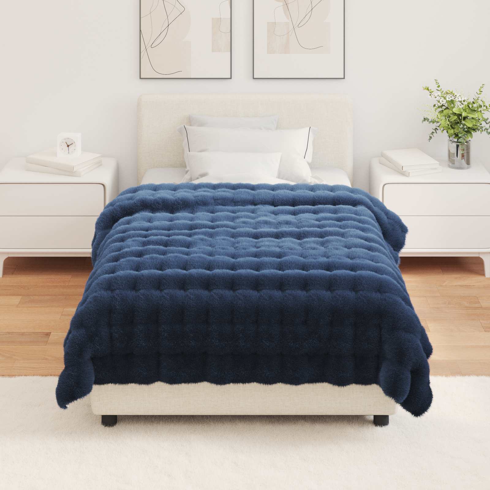 Coperta antiscivolo in sintetica di coniglio Olite 4 pcs