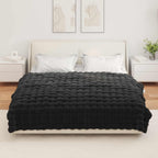 Coperta antiscivolo in sintetica di coniglio Olite Nero