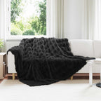 Coperta antiscivolo in sintetica di coniglio Olite Nero