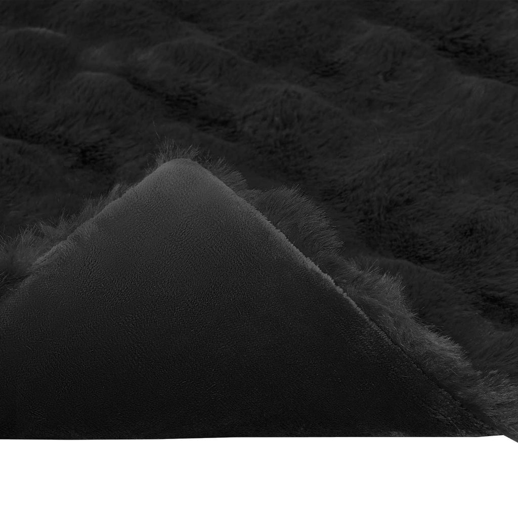 Coperta antiscivolo in sintetica di coniglio Olite 4 pcs Nero