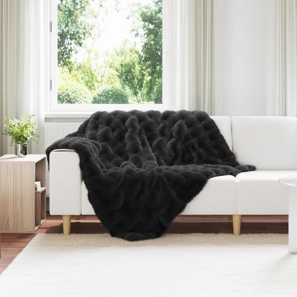 Coperta antiscivolo in sintetica di coniglio Olite 4 pcs Nero