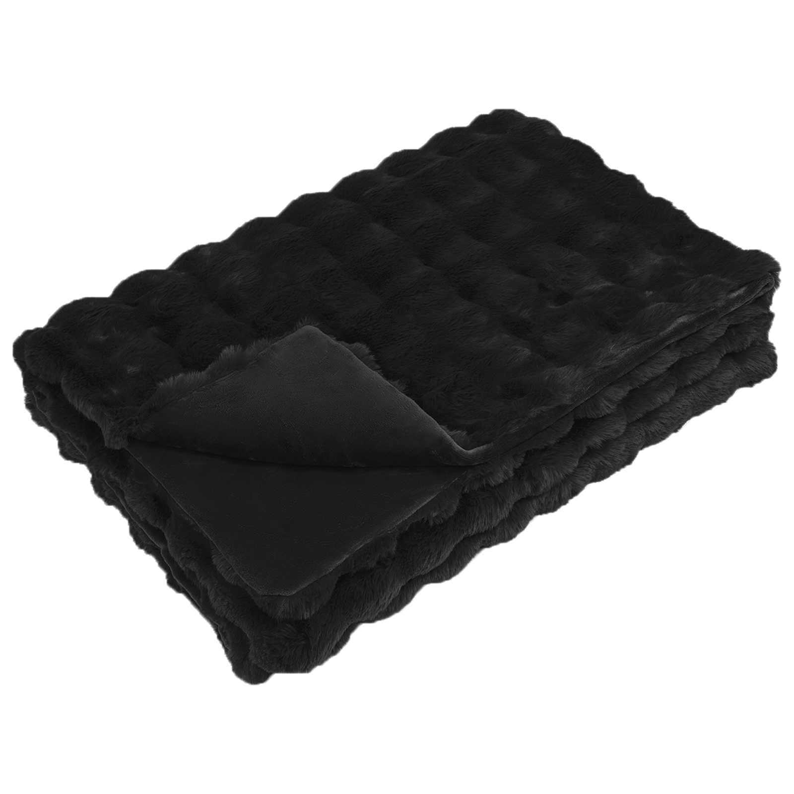 Coperta antiscivolo in sintetica di coniglio Olite 4 pcs Nero