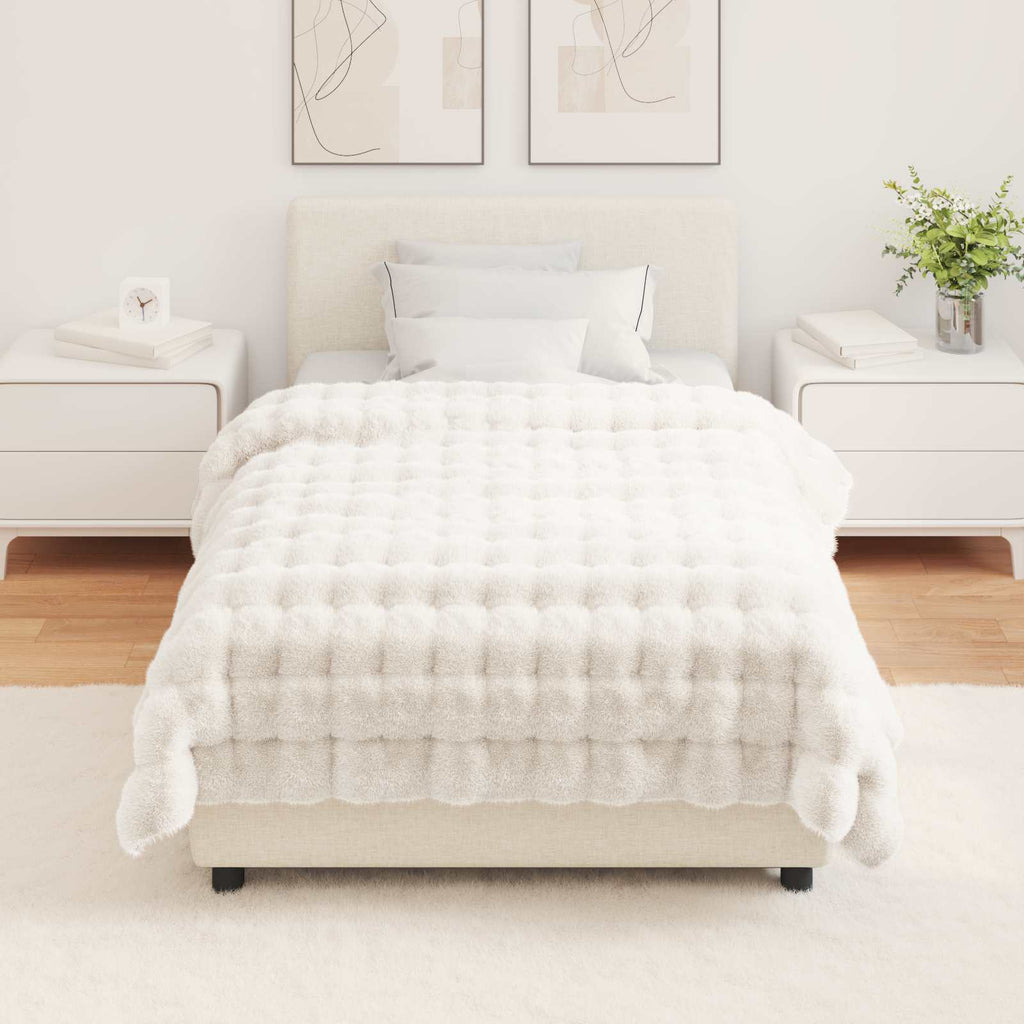 Coperta antiscivolo in sintetica di coniglio Olite 4 pcs Bianco