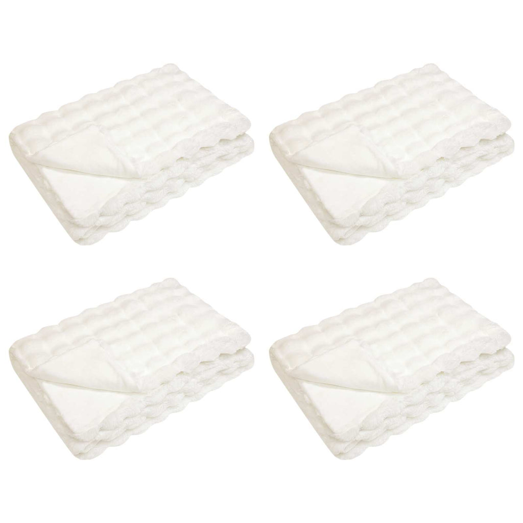 Coperta antiscivolo in sintetica di coniglio Olite 4 pcs Bianco