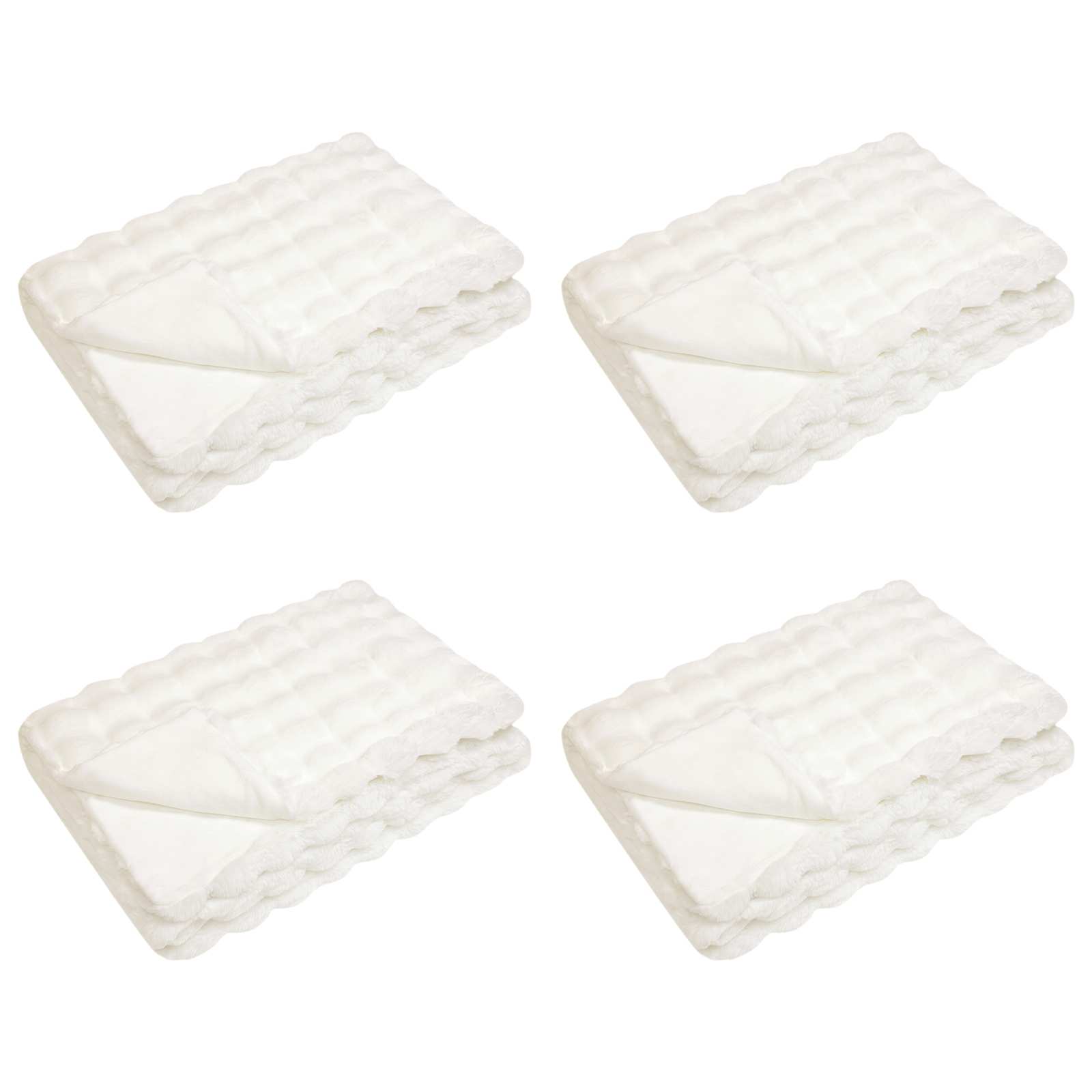 Coperta antiscivolo in sintetica di coniglio Olite 4 pcs Bianco