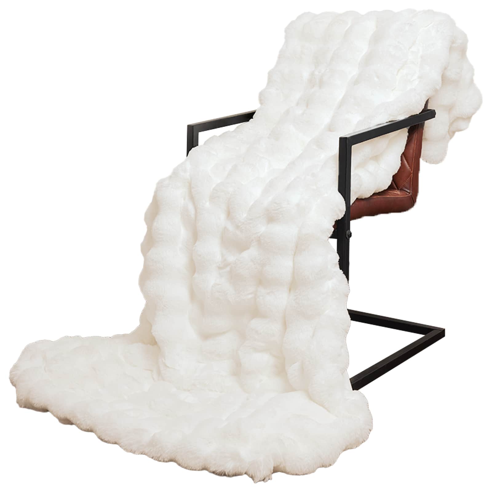Coperta antiscivolo in sintetica di coniglio Olite 4 pcs Bianco