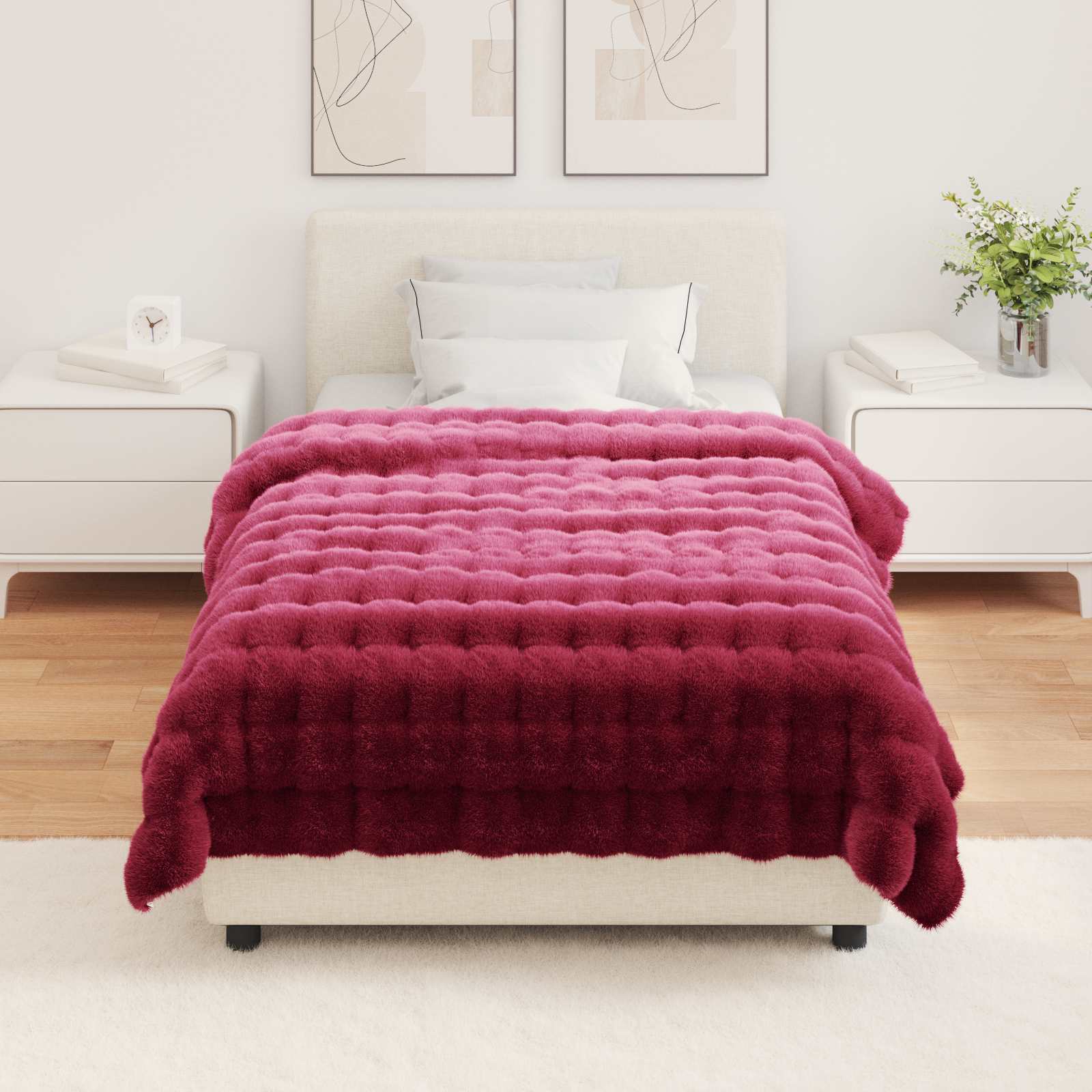 Coperta antiscivolo in sintetica di coniglio Olite 4 pcs