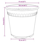 Vaso Rotondo per Fiori 6 pcs Rosso Mattone Ø 17 x 14 cm
