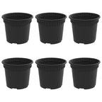 Vaso Rotondo per Fiori 6 pcs Nero Ø 12,5 x 10 cm Plastica