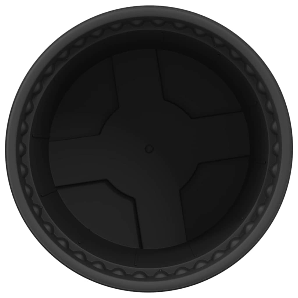 Vaso Rotondo per Fiori 6 pcs Nero Ø 12,5 x 10 cm Plastica
