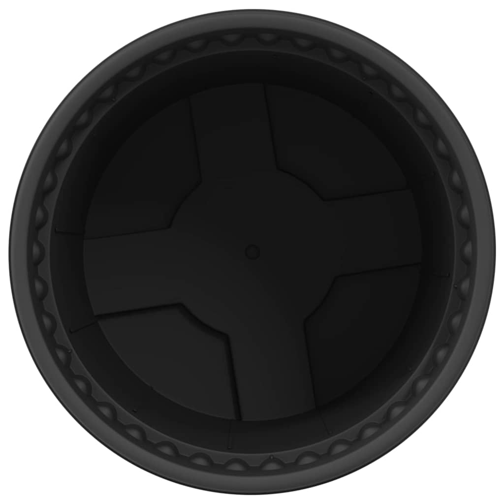 Vaso Rotondo per Fiori 6 pcs Nero Ø 15 x 12 cm Plastica