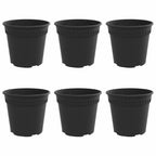 Vaso Rotondo per Fiori 6 pcs Nero Ø 17 x 14 cm Plastica