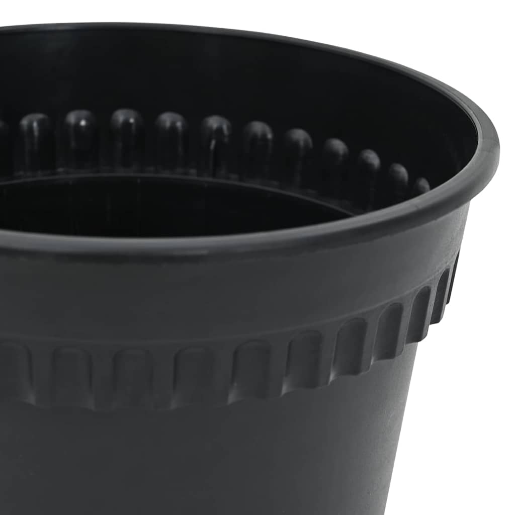 Vaso Rotondo per Fiori 6 pcs Nero Ø 19 x 16 cm Plastica