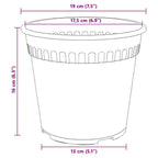 Vaso Rotondo per Fiori 6 pcs Nero Ø 19 x 16 cm Plastica