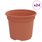 Vaso Rotondo per Fiori 24 pcs Rosso Mattone Ø 12,5 x 10 cm