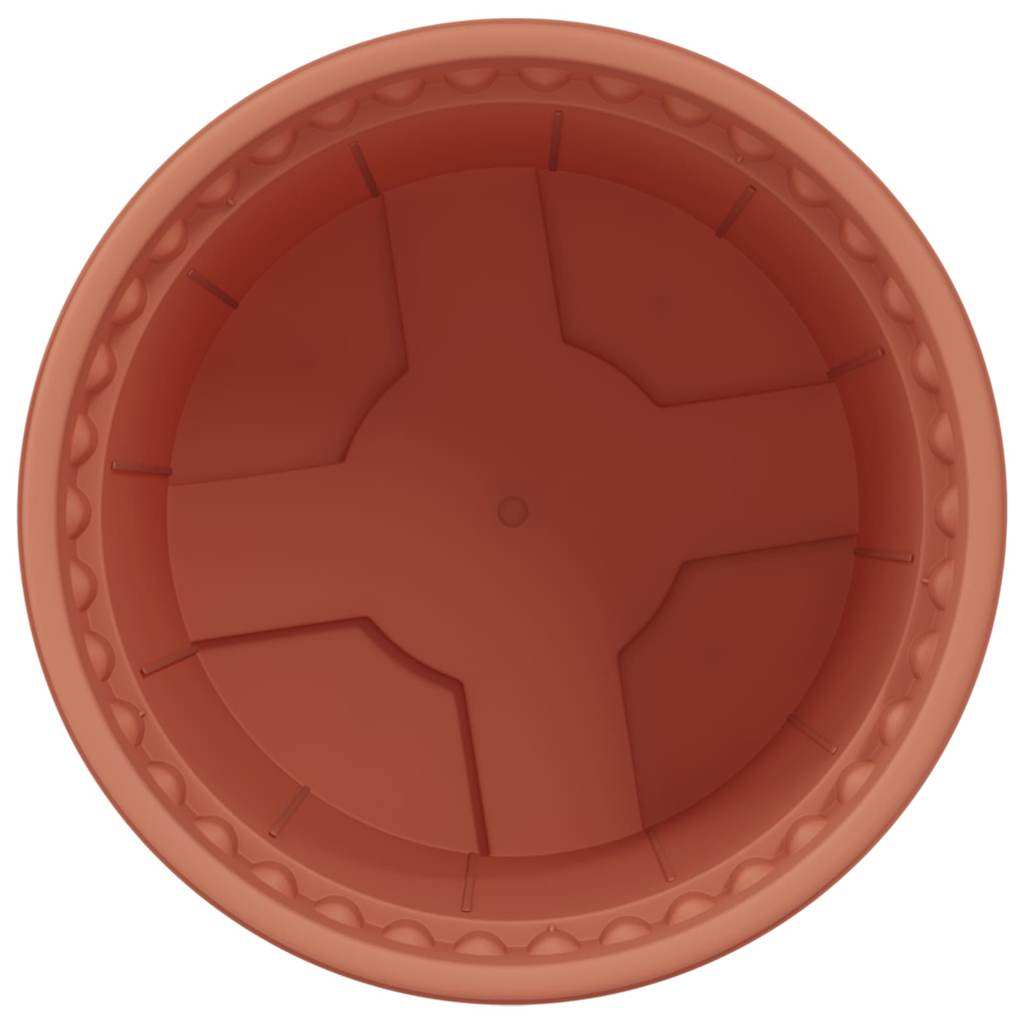 Vaso Rotondo per Fiori 24 pcs Rosso Mattone Ø 12,5 x 10 cm